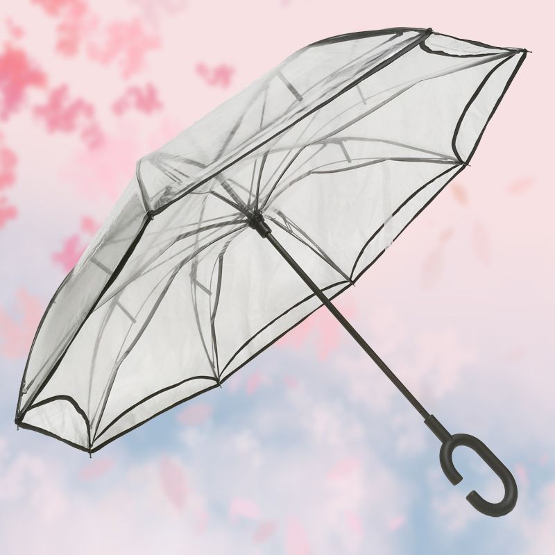 创意透明反向伞汽车伞双层免持式可站立晴雨伞C型广告伞