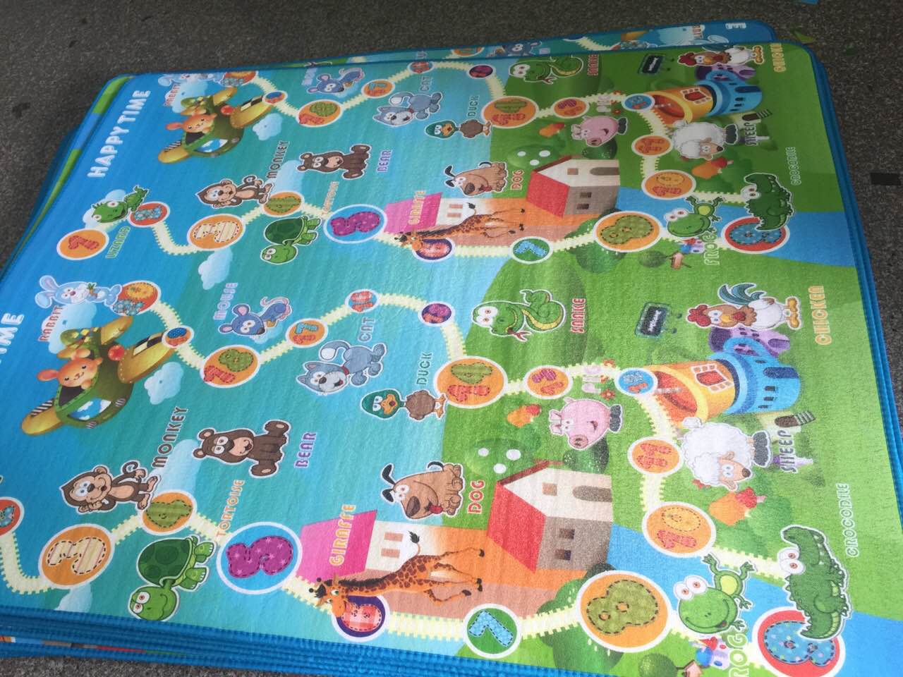 0.8cm thick, 200*180cm double-sided children's eco-friendly play mat, baby mat, climbing mat, PE floor mat Item Picture