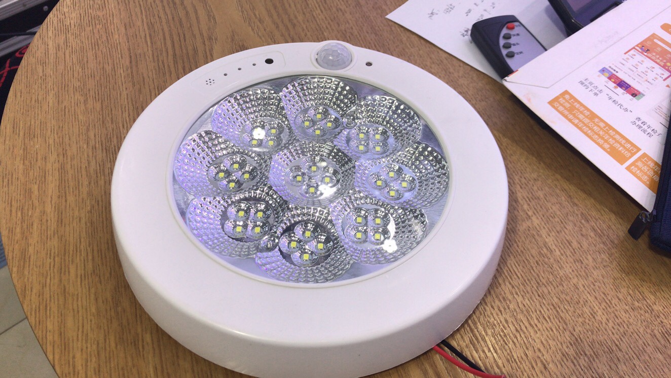 The corridor light, panel light and sensor light are exposed and circular details Picture