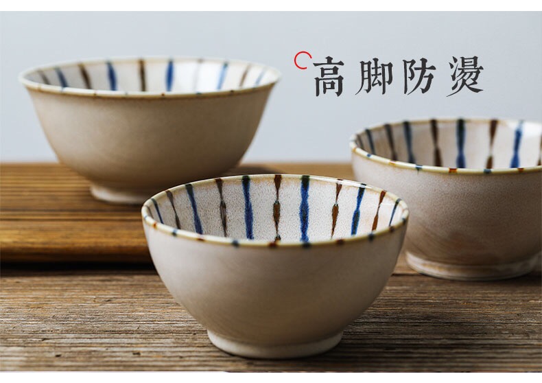 Japanese imported Mino yaki bamboo and Ten Herbs soup bowl detail image 5