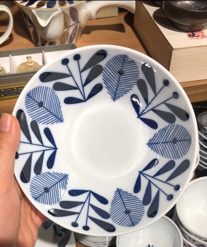 日本进口美浓烧蓝枫林YK180盘详情图6