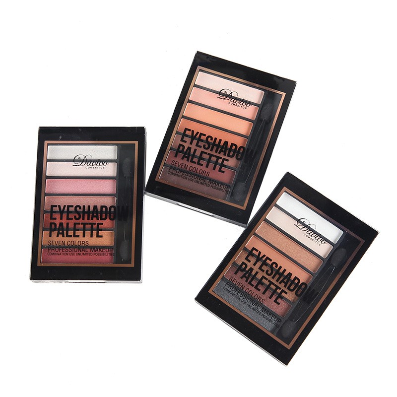 Davioo 7 Color Plastic Box Earth Color Eyeshadow Tray Is Not Easy To Decolorize D1850 details Picture
