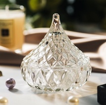 外贸出口款欧美钻石水滴可爱的玻璃糖罐首饰盒糖罐水果罐带盖