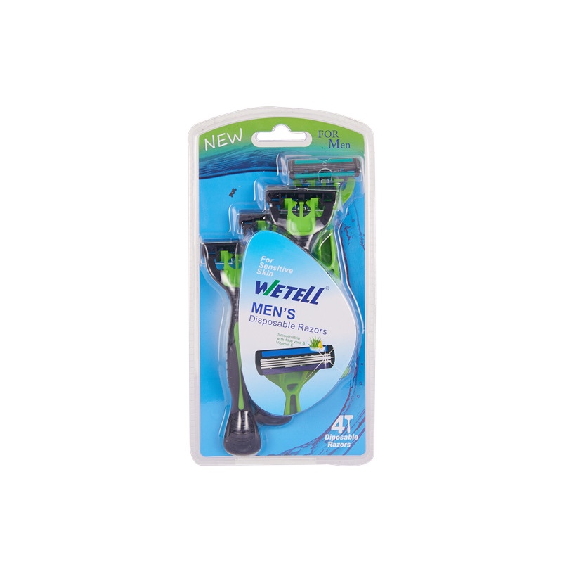 WETELL manufacturer's new men's disposable razor with four layers of imported stainless steel, factory direct sale details Picture