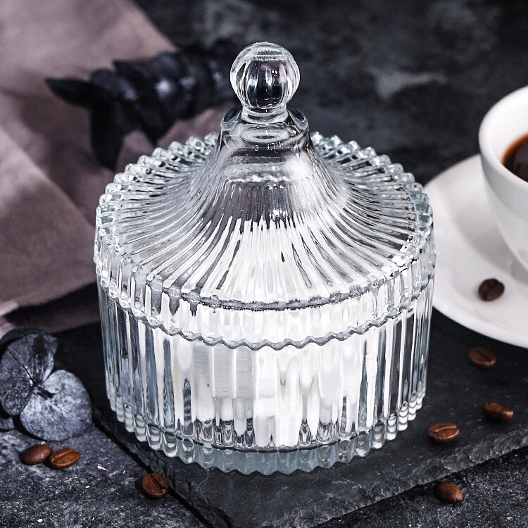 欧式水晶玻璃糖果盅创意客厅糖果罐干果盘糖缸果斗带盖果盅首饰盒