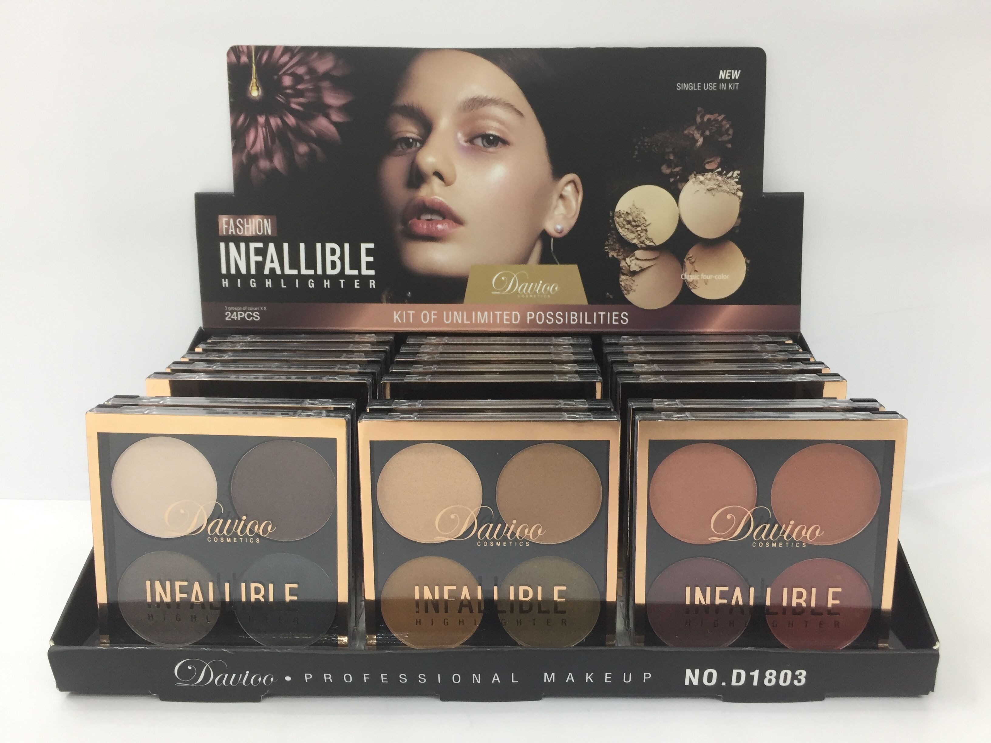Davioo 4 Color Contouring Highlighter To Lighten The Three-Dimensional Modification Of Shadow Nose Side Face Slimming D1083 details Picture