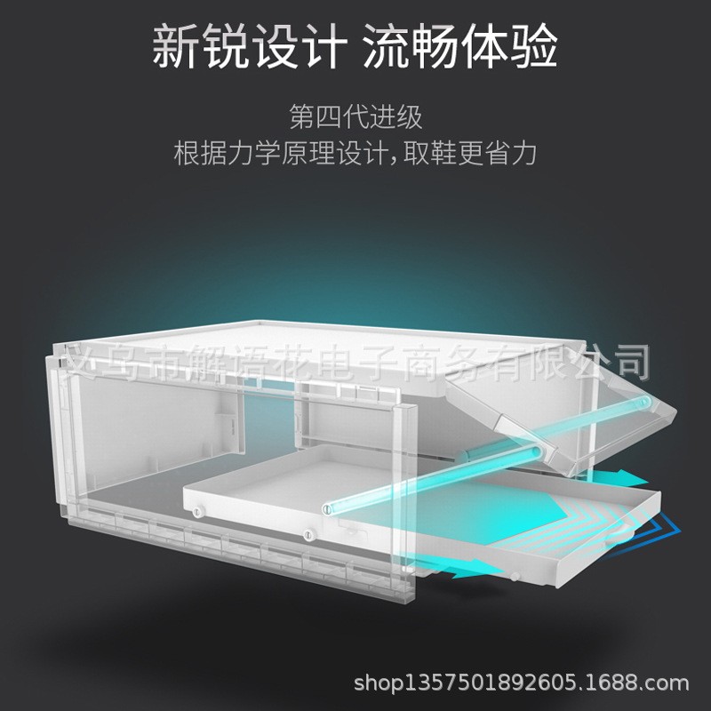 抖音大号男款透明鞋盒鞋柜整理箱家用塑料鞋盒 抽屉式鞋盒收纳盒详情图2