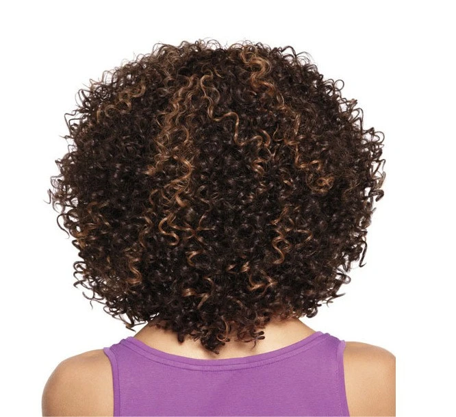 New best-selling African black small curly wig for export, European and American women's wig covers detail image 8