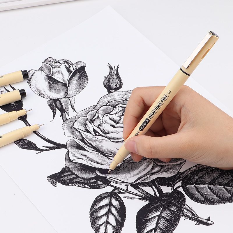 Factory direct sales of Pok A5 full-tip pen, black pen lead, multi-tip mixed set writing and drawing pen Specification image