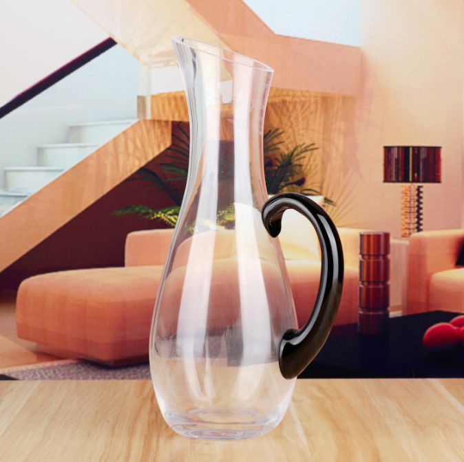 European crystal glass decanter quick household red wine wine divider refill black handle thumbnail