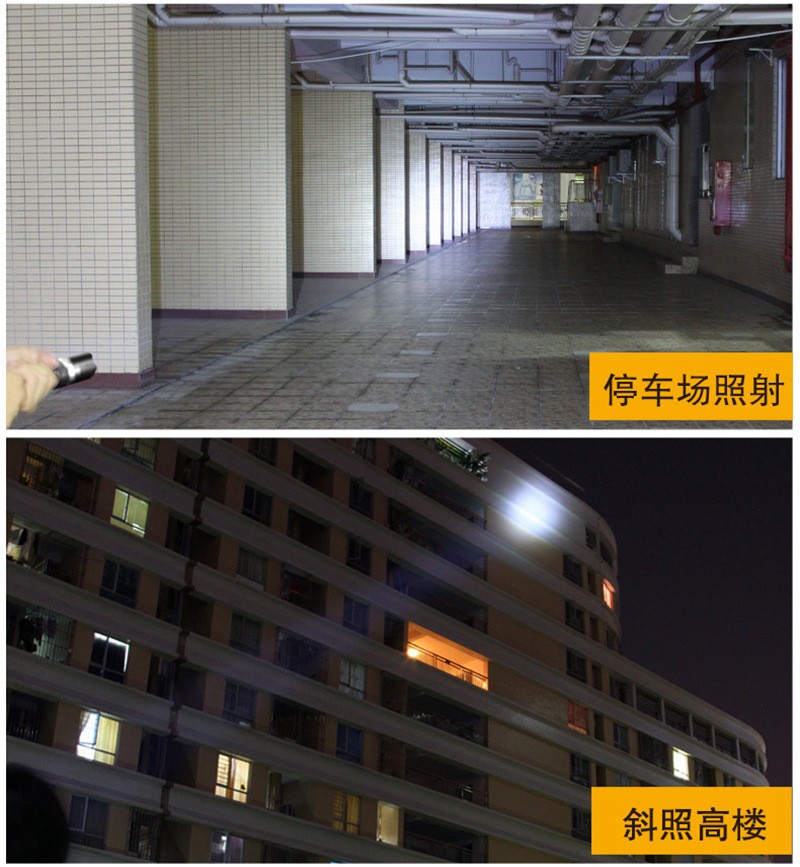 多功能强光手电筒LED充电调焦手电筒户外家用铝合金三档照明手电详情图5
