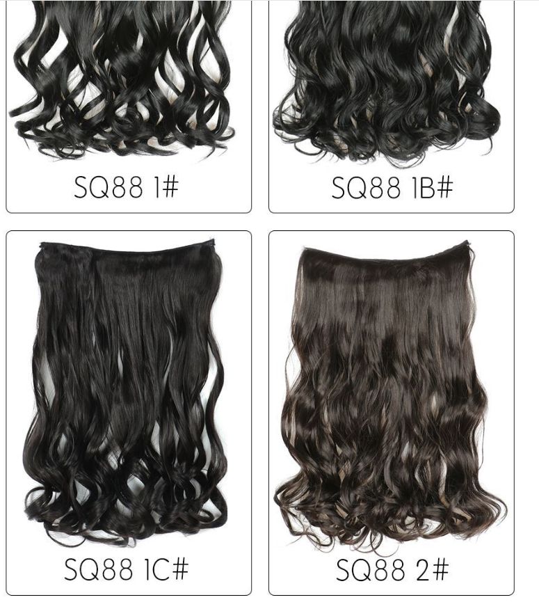 New seamless hair extensions, fishline hair curls, and synthetic fiber fishline-style ponytail wigs details Picture