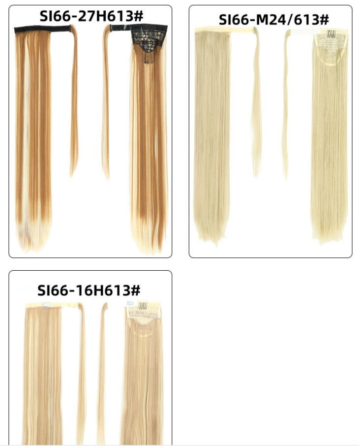 The new Velcro ponytail features a long straight hair with no trace and a wraparound style Specification image