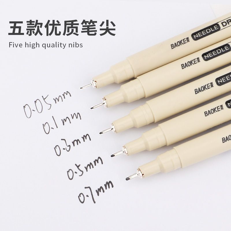 Factory direct sales of Pok A5 full-tip pen, black pen lead, multi-tip mixed set writing and drawing pen details Picture
