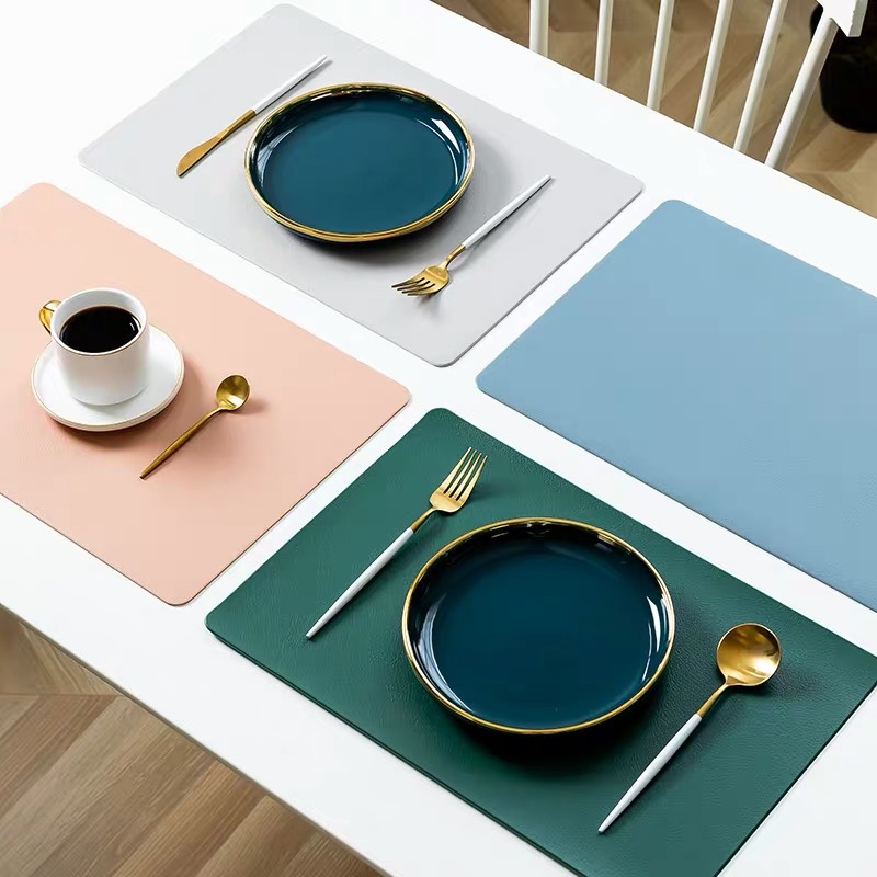 隔热防烫皮革pvc西餐垫子欧式轻奢家用餐桌垫布防水防油牛排垫子详情图6
