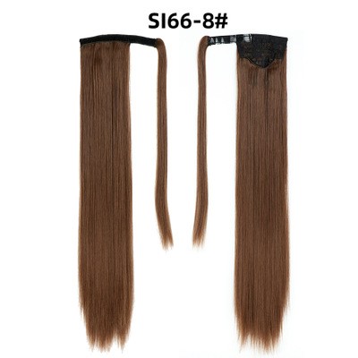 The new Velcro ponytail features a long straight hair with no trace and a wraparound style detail image 4