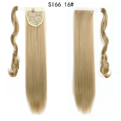 The new Velcro ponytail features a long straight hair with no trace and a wraparound style detail image 6