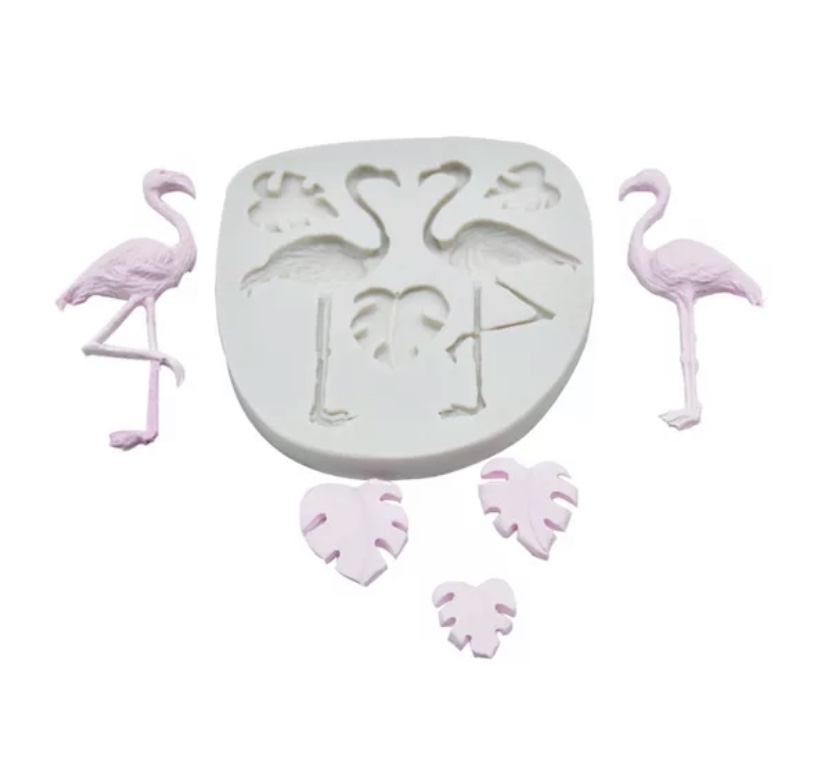 Flamingo liquid silicone mold baking mold fondant cake mold Specification image