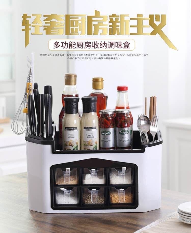 多功能厨房收纳套装厨房出具架调味料刀具组合置物架详情图8