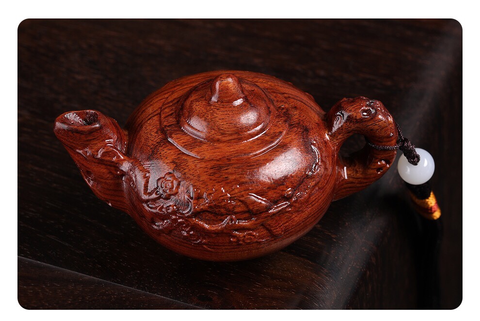 花梨木精雕茶壶把把壶文玩把件挂件装饰摆件详情图10