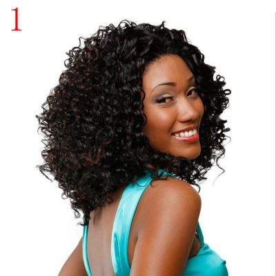 New best-selling African black small curly wig for export, European and American women's wig covers details Picture