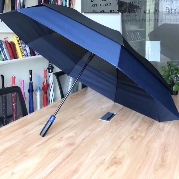 Plain-colored men's umbrella with double layers