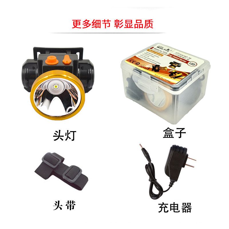 多功能强光头灯迷你超轻LED头灯两种模式充电调焦户外