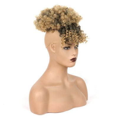 New African chemical fiber small curls women's bangs explosion bangs + bangs style Specification image