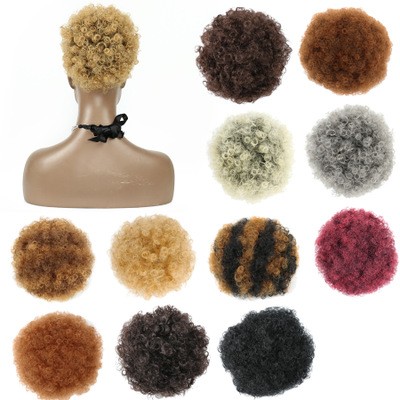 New best-selling caterpillar small hair bun, fluffy high-temperature silk wig, explosive hair bun detail image 1