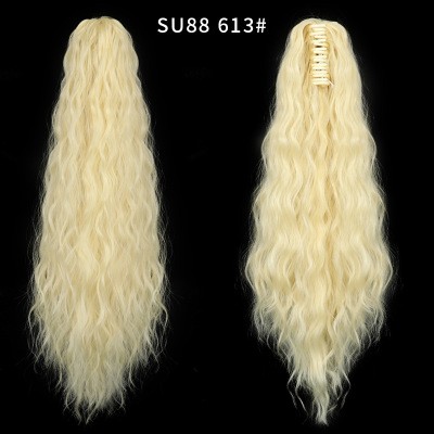 New European and American women's claw clip ponytail corn perm tiger clip ponytail detail image 6