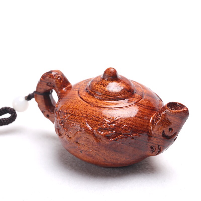 花梨木精雕茶壶把把壶文玩把件挂件装饰摆件细节图