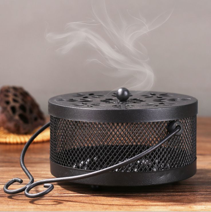Home with cover large mosquito tray with ash tray iron fireproof mosquito-repellent box classical sandalwood stove stall goods