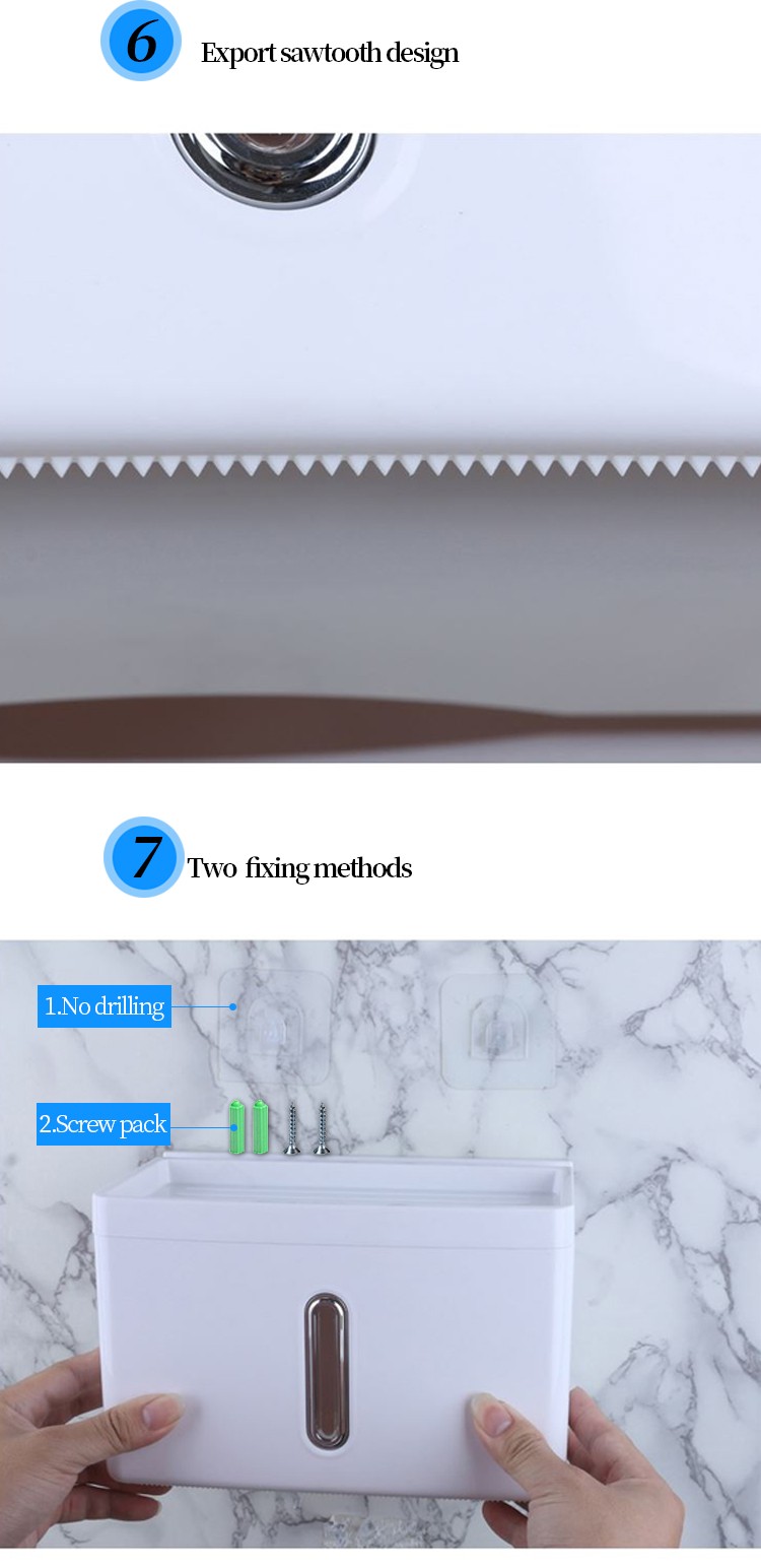 免打孔卷纸筒抽纸厕纸盒防水卫生纸置物架手纸盒卫生间厕所纸巾盒详情图6