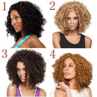 New best-selling African black small curly wig for export, European and American women's wig covers detail image 1
