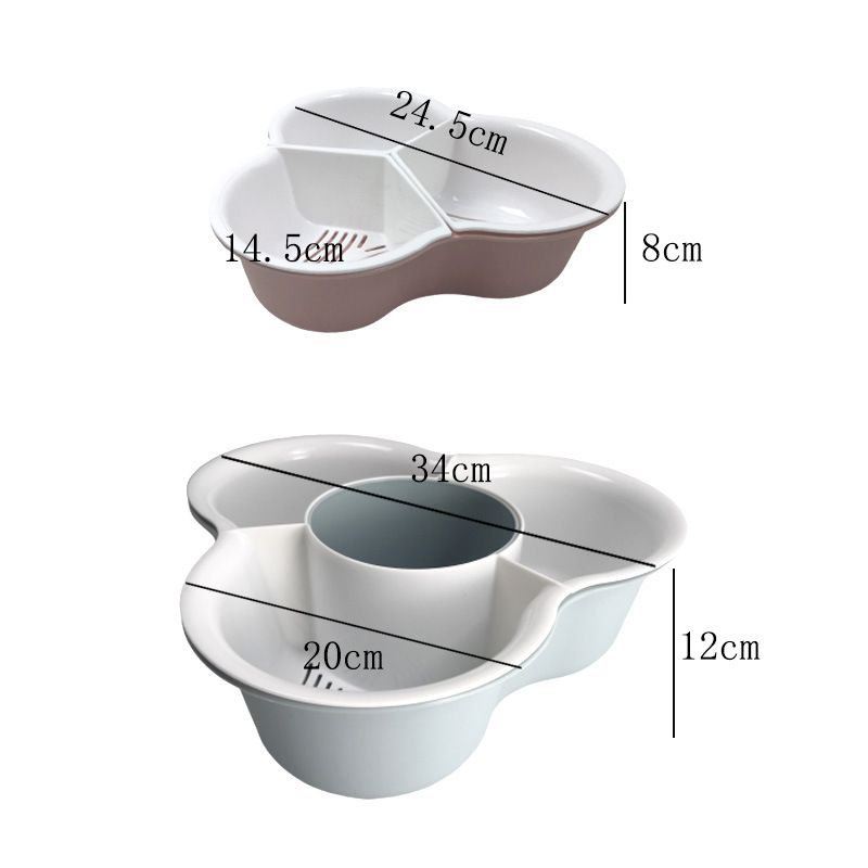 抖音爆款火锅拼盘沥水篮家用洗菜盆厨房三角配菜蔬菜水果分格篮子产品图