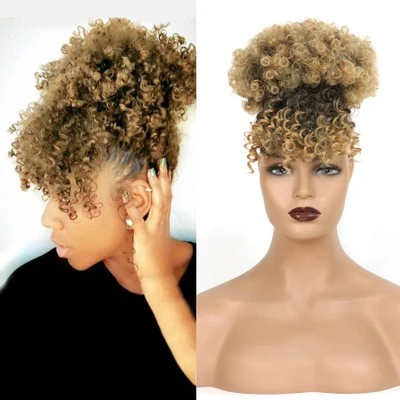 New African chemical fiber small curls women's bangs explosion bangs + bangs style detail image 1