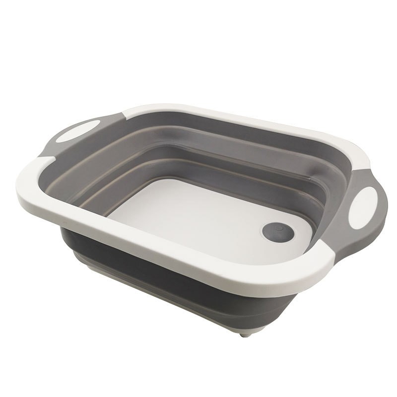 折叠菜板亚马逊新款多功能切菜板塑料便携洗菜盆厨房水槽一件代发详情图1