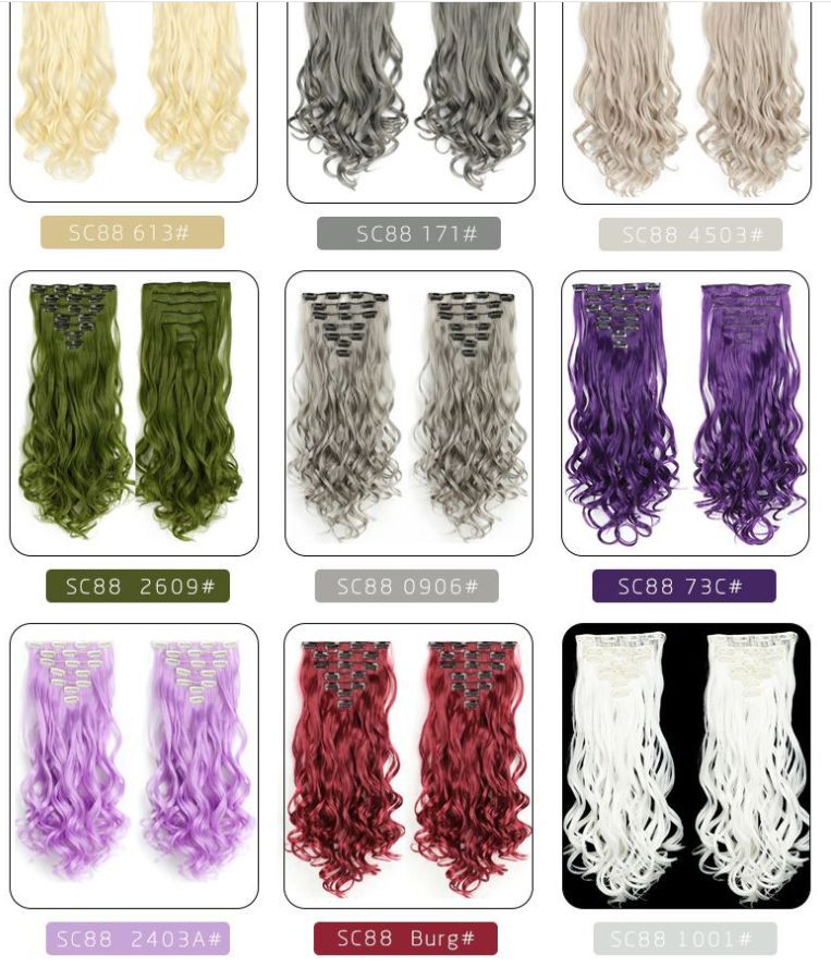 New 7-piece set of synthetic fiber wig and hair extension pieces, long curly hair and seamless hair extension pieces for European beauties Application Scenario