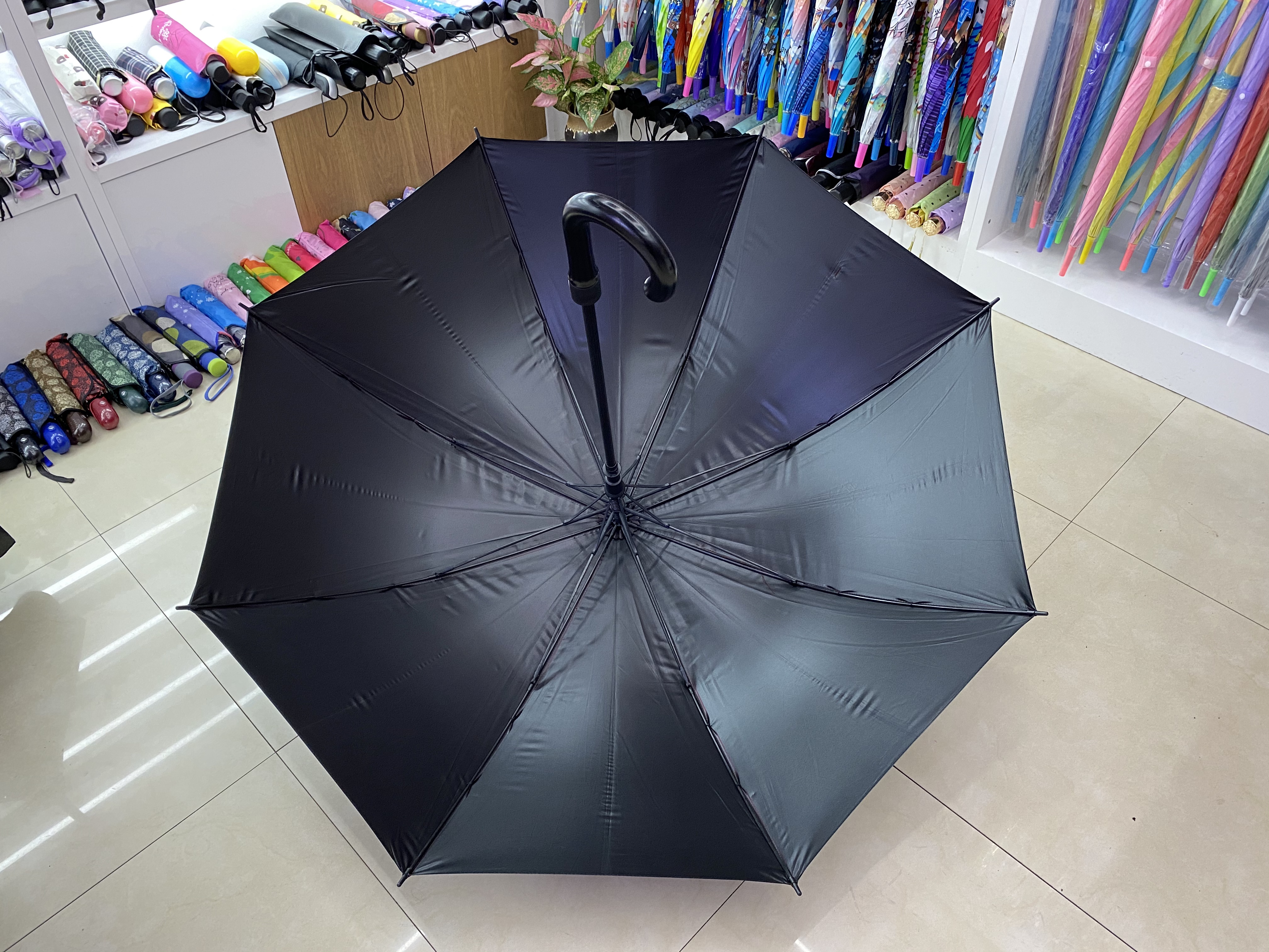 70cm black rubber umbrella Item Picture