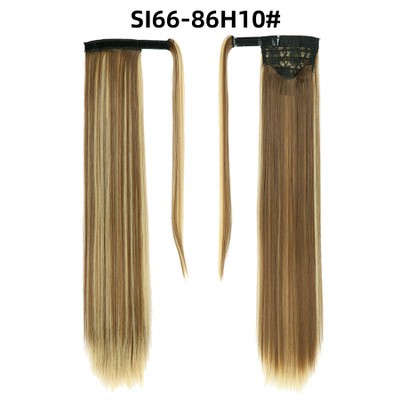 The new Velcro ponytail features a long straight hair with no trace and a wraparound style detail image 5