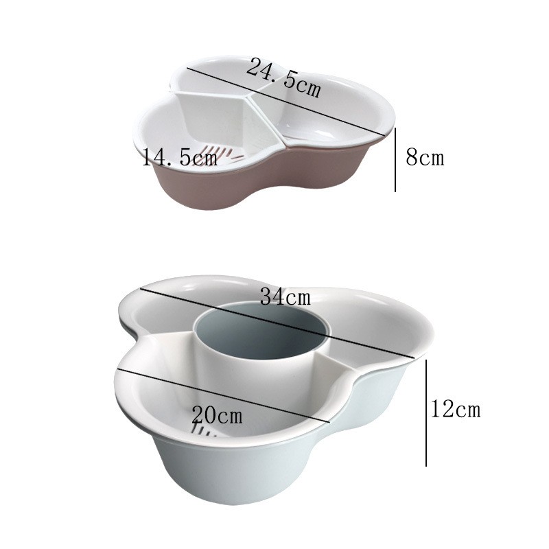 抖音爆款火锅拼盘沥水篮家用洗菜盆厨房三角配菜蔬菜水果分格篮子详情图1