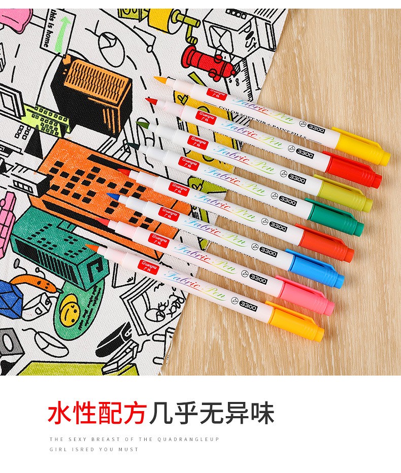 Factory direct sales of 3300-24 color non-fading graffiti and drawing pens, creative DIY colored fabric drawing pen sets pic 5