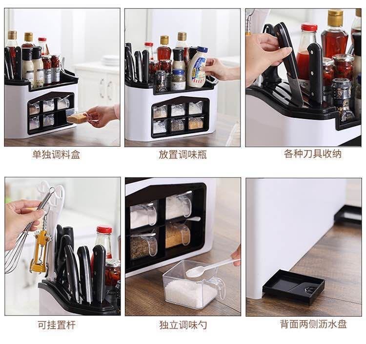 多功能厨房收纳套装厨房出具架调味料刀具组合置物架详情图7