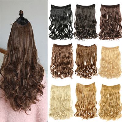New seamless hair extensions, fishline hair curls, and synthetic fiber fishline-style ponytail wigs