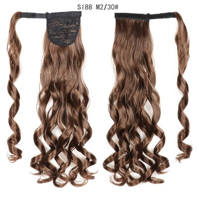New Velcro tie ponytail pear blossom permed hair ponytail invisible natural fluffy high-temperature silk wig detail image 9