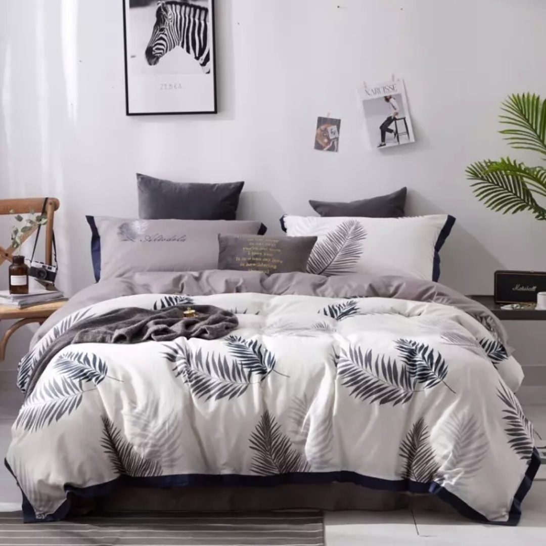 Bedding Kit Pure Cotton Four Sets Nordic Style Cotton Twill Sheets And Duvet Set Bed Yellow