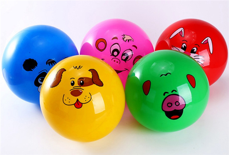 60克加厚的贴标球贴卡通标 数字标各种卡通人物PVC弹力卡通图案混花球详情15