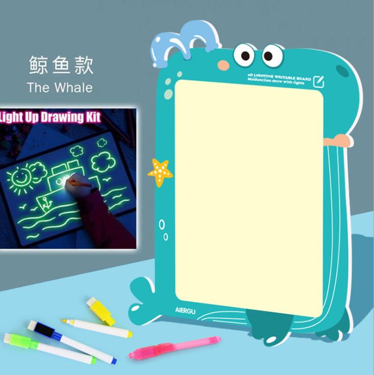 Cross-border explosive 2-in-1 Magic 3d luminous writing board Magic night light board Graffiti fluorescent painting board