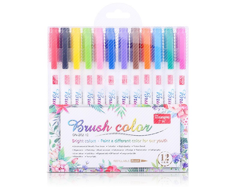 Wholesale of 202-12 color soft-tipped elegant pen sets for students, office, painting, doodling, ink-adding and comic pens pic 5
