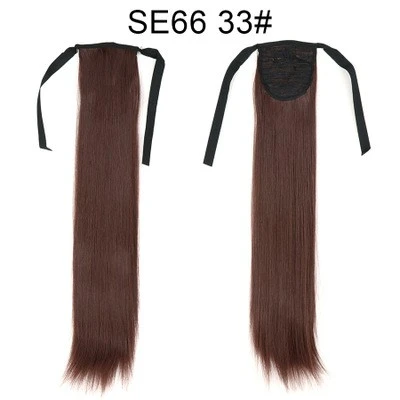 New hair tie style straight hair wig, seamless ponytail extension, ponytail braid available in multiple colors detail image 4